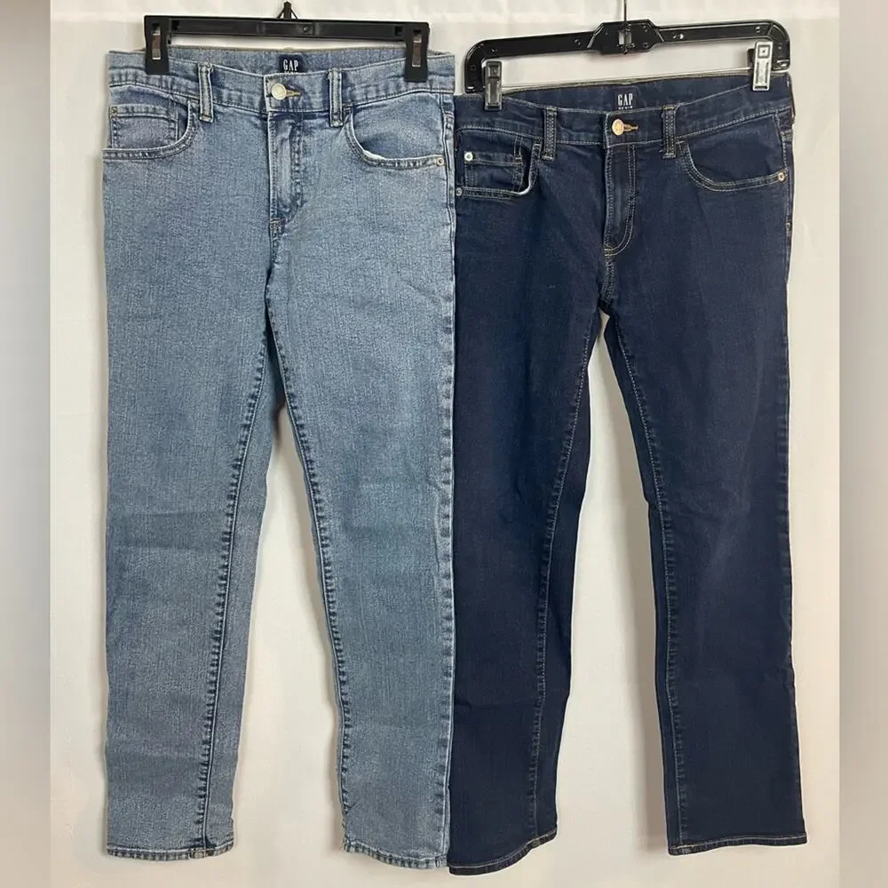 Gap 2 pairs of  Denim Stretch Skinny & Straight Jeans Youth size 16